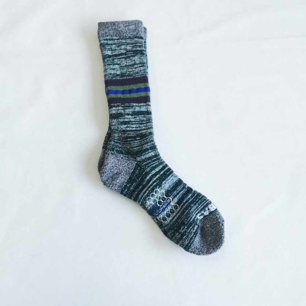 Bombas Size L Comfort Fit Striped Crew Socks Casual Style Durable Design
